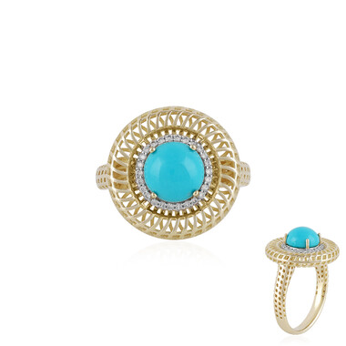 Anello in oro con Turchese Sleeping Beauty (Ornaments by de Melo)