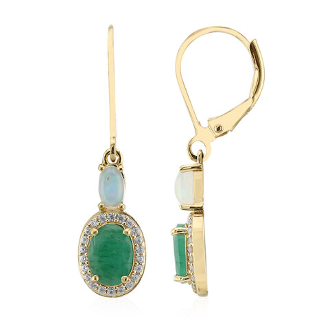 Brasilianischer Smaragd-Silberohrringe