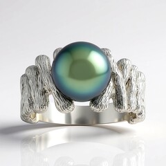 Anello in argento con Perla Tahitiana