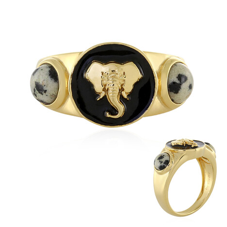 Zilveren ring met Dalmatiër jaspisstenen