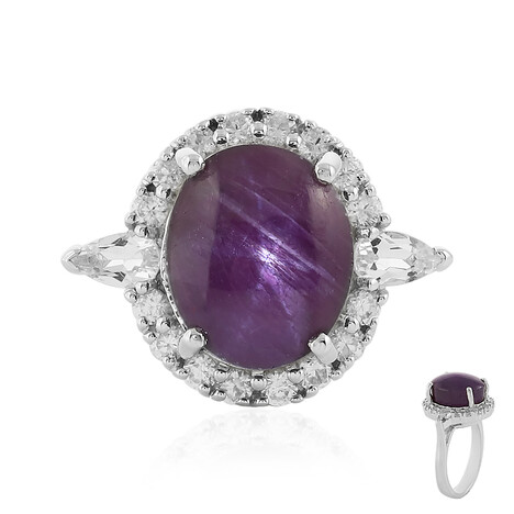 Anello in argento con Rubino Stellato Channapatna