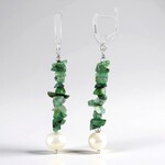 Zambian Emerald Silver Earrings (Riya)