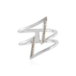 I3 Champagner-Brillant-Silberring (de Melo)