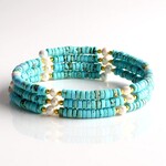Bracciale in acciaio con Magnesite Blu (Riya)