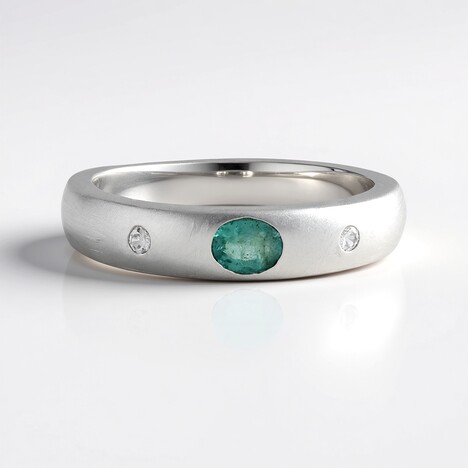 Anello in argento con Smeraldo Colombiano