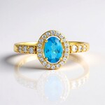 Anello in argento con Apatite Blu Neon