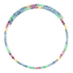 Collana rigida in acciaio con Acquamarina Brasiliana (Riya)