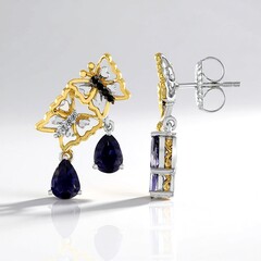 Orecchini in argento con Iolite (Gems en Vogue)