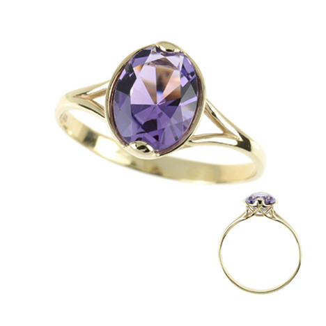 Gouden ring met een amethist (dagen)