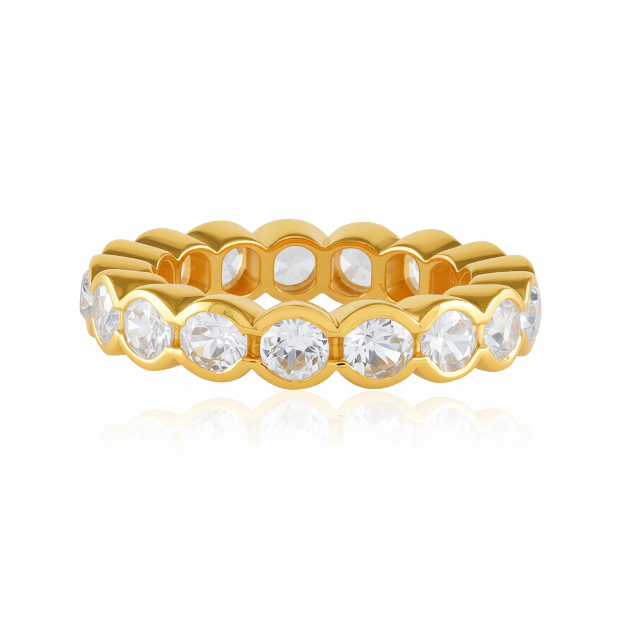 Bague En Argent Sterling 925 Vermeil Avec Zircon Taillé - Taille 57, Occasion, Style Élégant