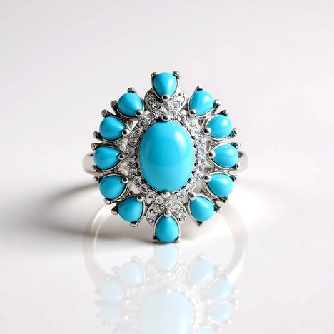 Anello in argento con Turchese Sleeping Beauty (Faszination Türkis)