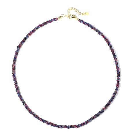 Zilveren halsketting met Mozambique robijnen