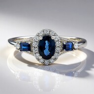 Anello in oro con Zaffiro Ceylon Blu