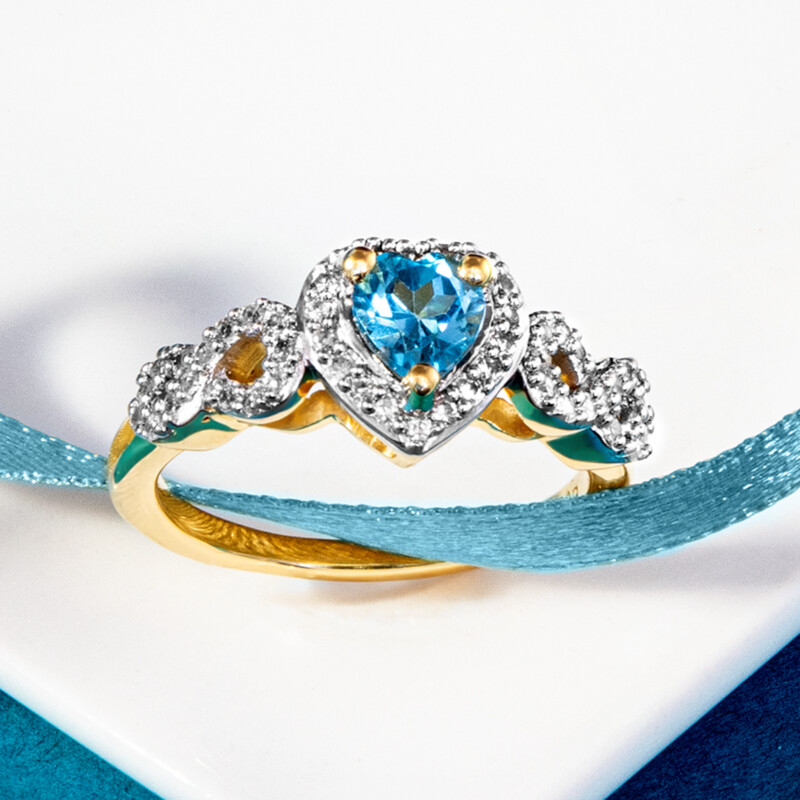 Schweizblauer Topas-Silberring (M de Luca)