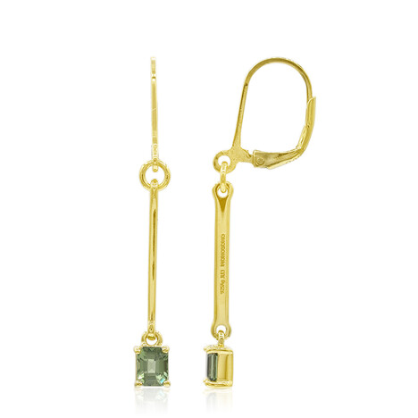 Grüner Saphir-Silberohrringe (MONOSONO COLLECTION)