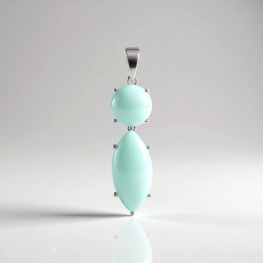 Zilveren hanger met een Aqua Chalcedoon