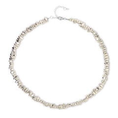 Collar en plata con Hematitas plateadas