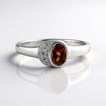 Anello in argento con Zircone Lampone