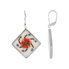 Boucles d'oreilles en argent et Marbre blanc