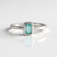 Paraiba Color Emerald Silver Ring