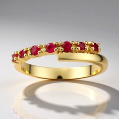 Anello in oro con Berillo Rosso