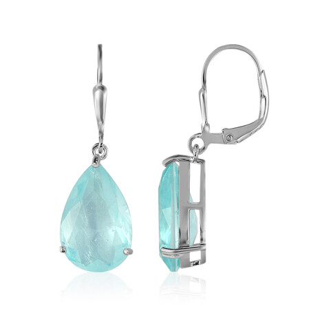Boucles d'oreilles en argent et Quartz bleu pastel
