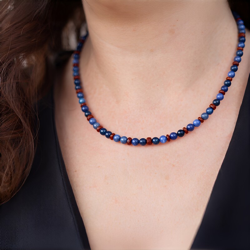 Edelstein-Silberhalskette