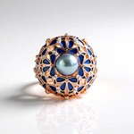 Anello in argento con Perla Tahitiana (Adela Silber)