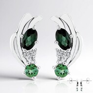 Pendientes en plata con Indicolita (de Melo Essence)
