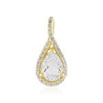 Zilveren hanger met een witte topaas
