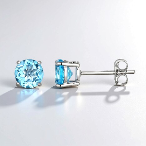 Orecchini in argento con Topazio Blu Svizzero