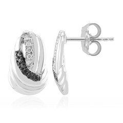 Zilveren oorbellen met I1 (G) Diamanten