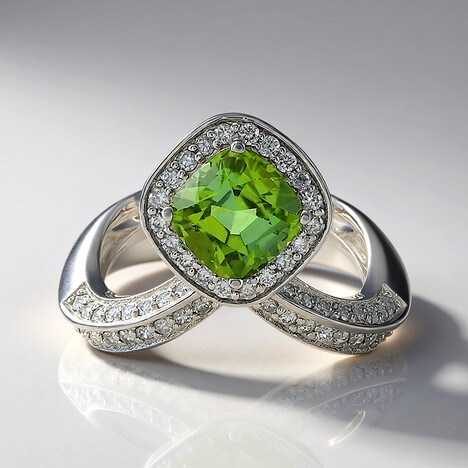 Anello in oro con Tormalina Verde Brasiliana (de Melo)