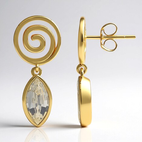 Orecchini in oro con Zaffiro Bianco (Adela Gold)