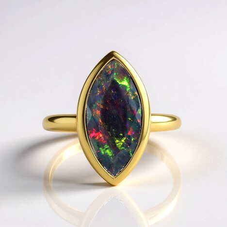 Bague en argent et Opale Mezezo