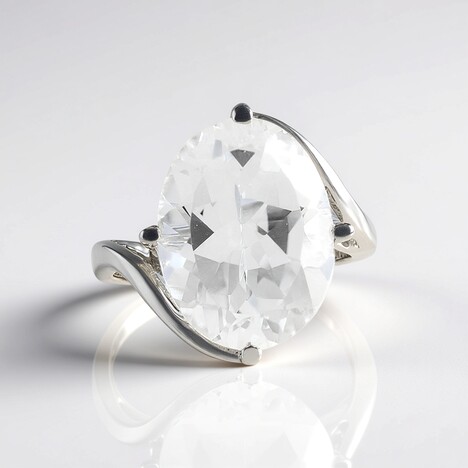 Anello in argento con Topazio Bianco