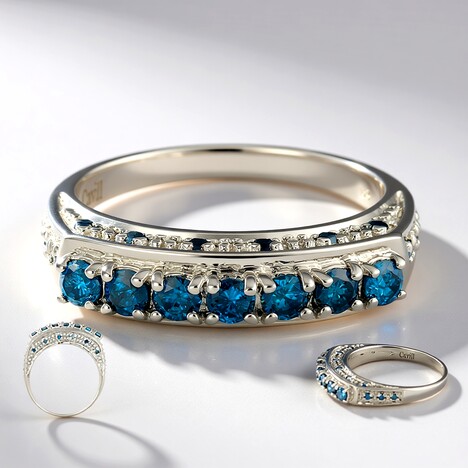 Anello placcato in platino con Diamante Fancy