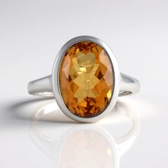 Bague en argent et quarz orange
