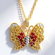 Zilveren halsketting met citrienstenen (Gems en Vogue)