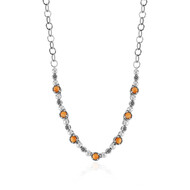 Orange Stachelauster-Silbercollier (Desert Chic)