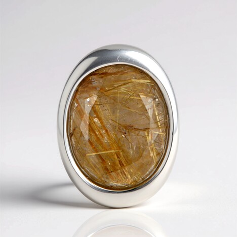 Ciondolo in argento con Quarzo Rutilato (MONOSONO COLLECTION)