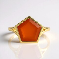 Anello in argento con Onice Rossa