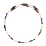 Collana rigida in acciaio con Iolite del Madagascar (Riya)