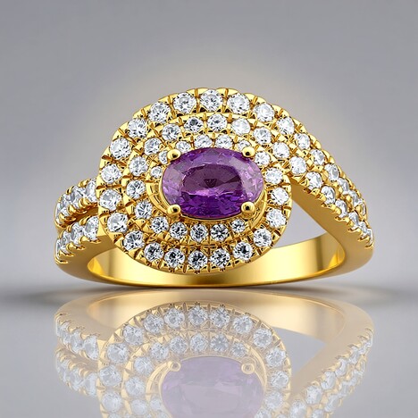 Anello in oro con Zaffiro Porpora (Adela Gold)