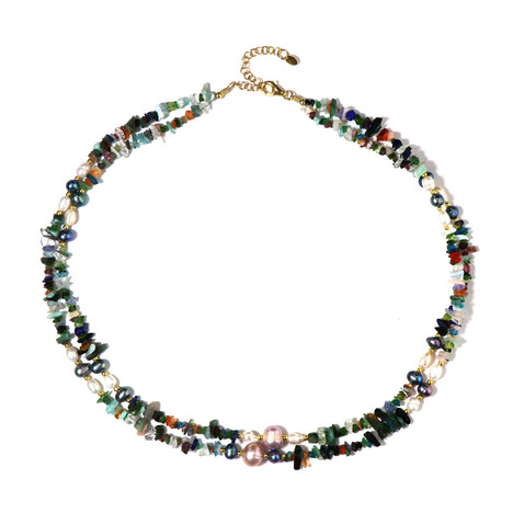 Edelstein-Silberhalskette (Riya)