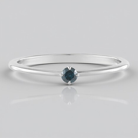 Anello in argento con Diamante Blu I3
