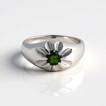 Anello in argento con Diopside Russo