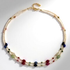 Collana in argento con Zaffiro Fancy