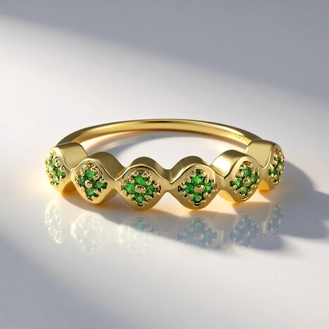 Anello in argento con Tsavorite della Tanzania
