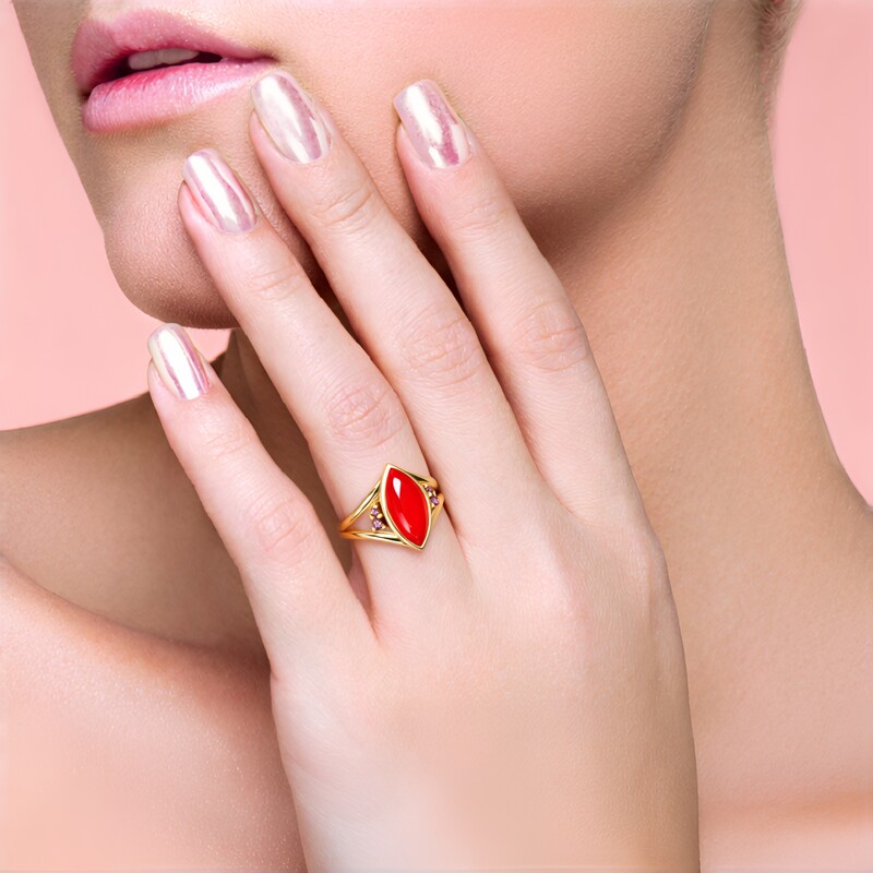 Anello in argento con Corniola (KM by Juwelo)